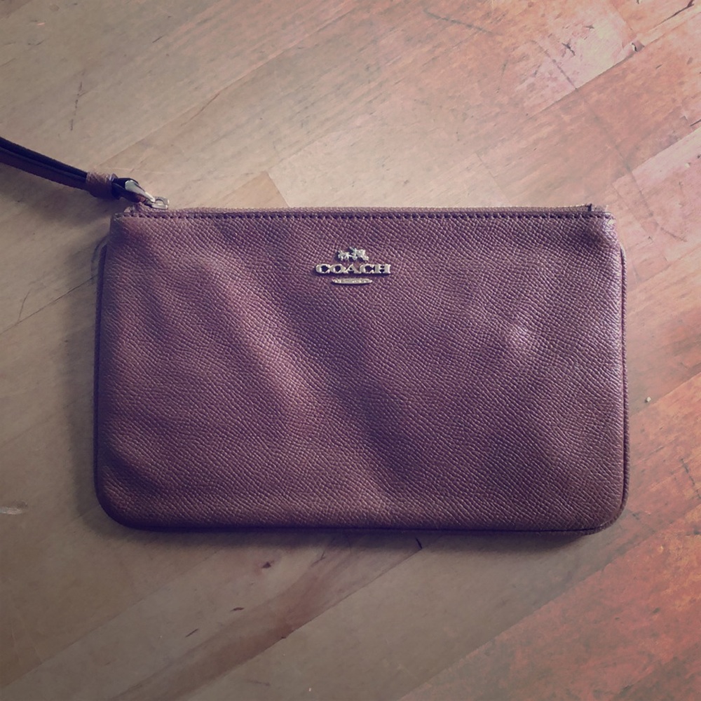 Tan Coach Wristlet